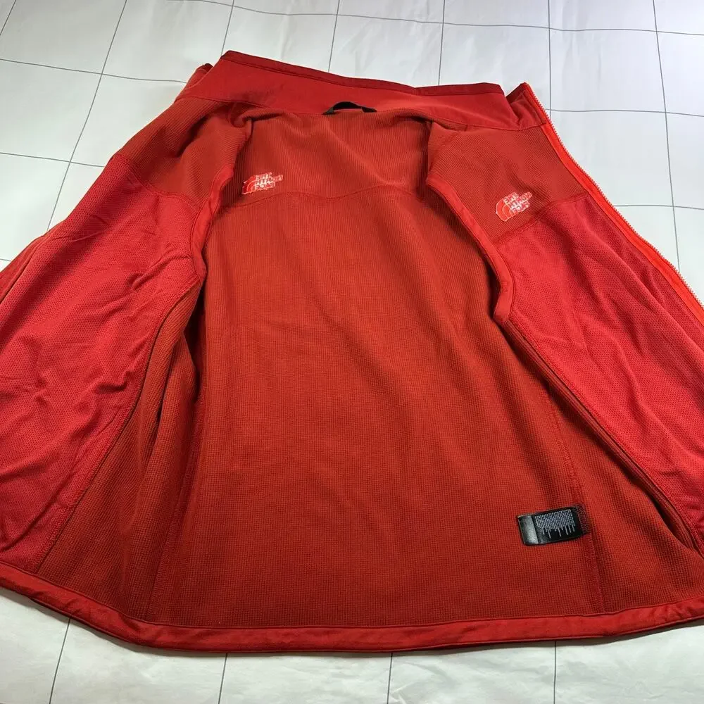 The North Face Vest Mens Large Red Apex Canyonwall Windwall Full Zip Hiking Trek